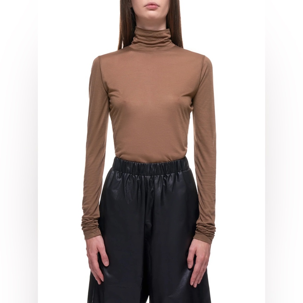 NWT MM6 Brown Turtleneck Long Sleeve Top